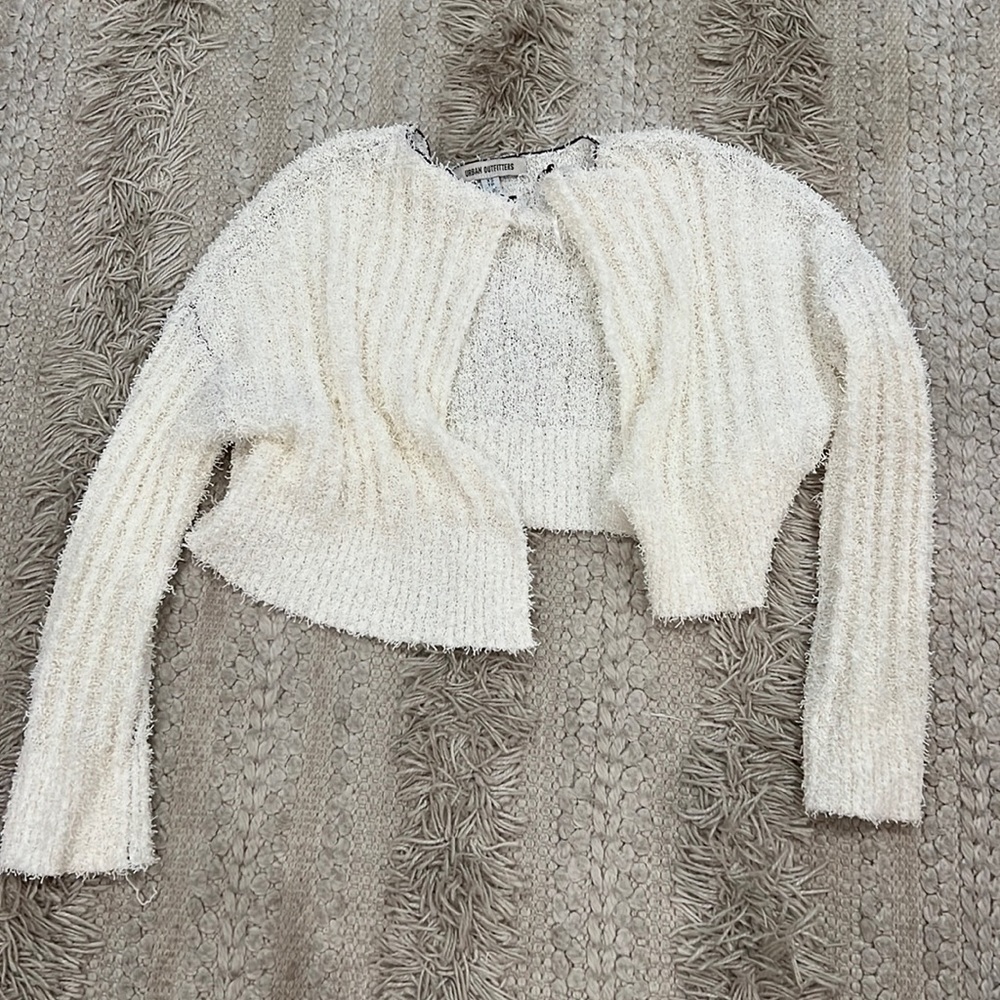 Urban outfitters cream fluffy cardigan